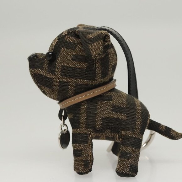 FENDI Zucca Canvas Charm Black Brown Auth ac3769 - Picture 5 of 16